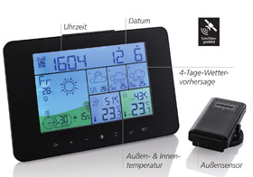 Satelliten-Wetterstation mit Auensensor und 4 Tage Vorhersage_small02