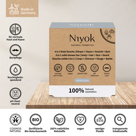  Niyok 4 in 1 feste Dusche 80 g Krper, Haare und Gesicht und Bart - Athletic Grey _small01