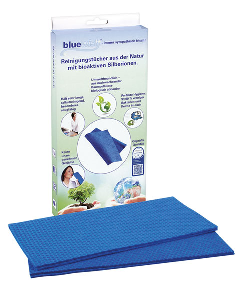 BlueWish 2x Reinigungstcher mit Silberionen