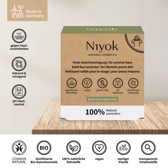  Niyok feste Gesichtsreinigung fr unreine Haut - 80 g 01